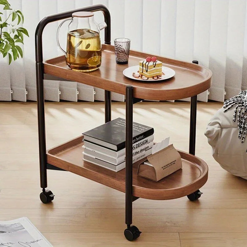 Stylish Nordic Rolling Side Table with Wheels - Perfect for Modern Living Spaces and Versatile Storage Solutions