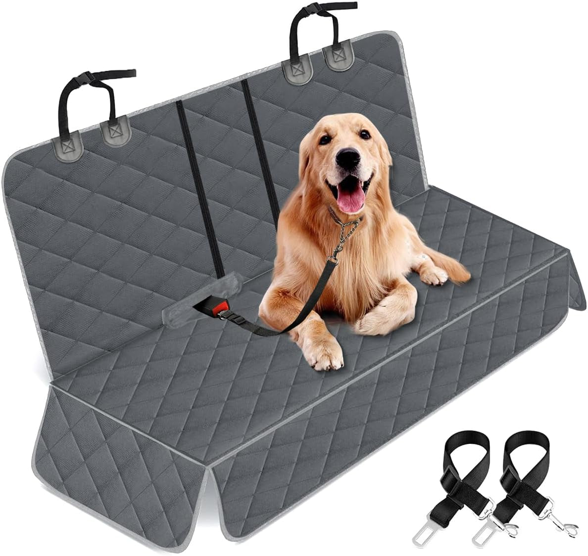 Ultimate Dog Car Seat Cover - Waterproof, Non-Slip Back Seat Protector for Dogs & Kids - Universal Fit for Cars, Trucks, SUVs - Black