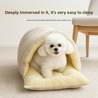 Cozy Cat House for Winter - Removable & Washable Fleece-Lined Nest for Ultimate Warmth