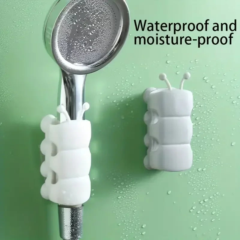 Elevate Your Shower Experience with 2Pcs Removable Silicone Suction Cup Shower Head Holders - Stylish Wall Mount Storage Solution!