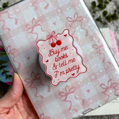 Elevate Your Style with the Romance Kindle Grip - Pink Heart Design for MagSafe & More!