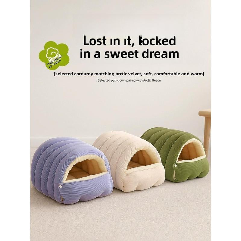 Cozy Cat House for Winter - Removable & Washable Fleece-Lined Nest for Ultimate Warmth