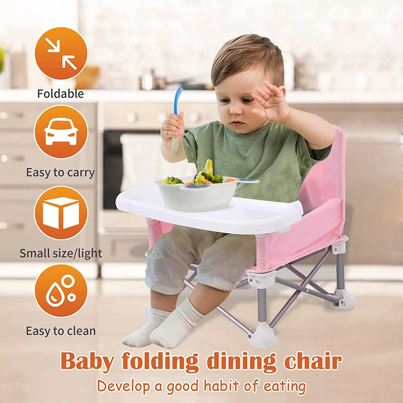 Baby Foldable Portable Dining Chair - The Perfect Beach Companion for Your Little One!
