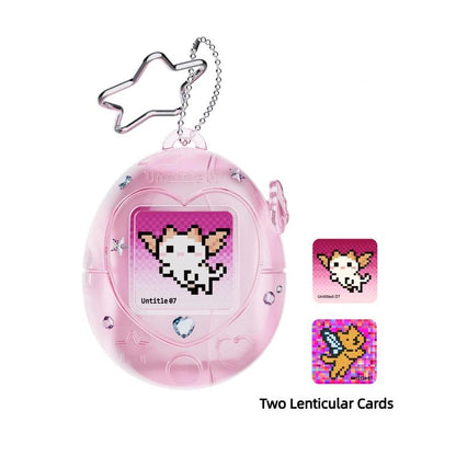 Charming Vintage Tamagotchi AirPods Case in Pink, Purple, and Silver with Star Keychain - A Fun and Durable Gift for Any Occasion!