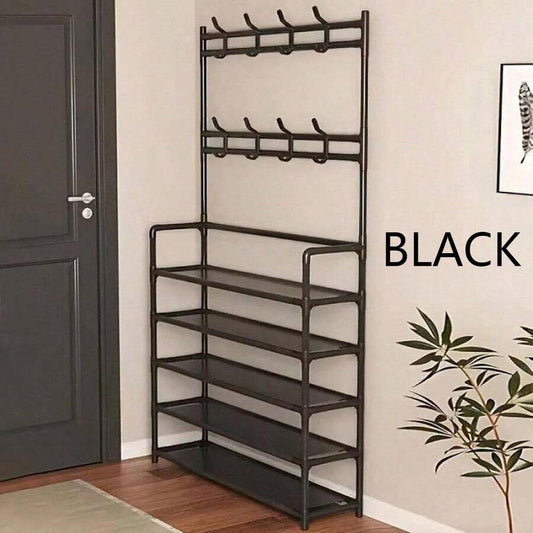 Stylish Multi-Functional Coat, Shoe, and Hat Rack - 60cm with Detachable Hooks for Effortless Home Organization