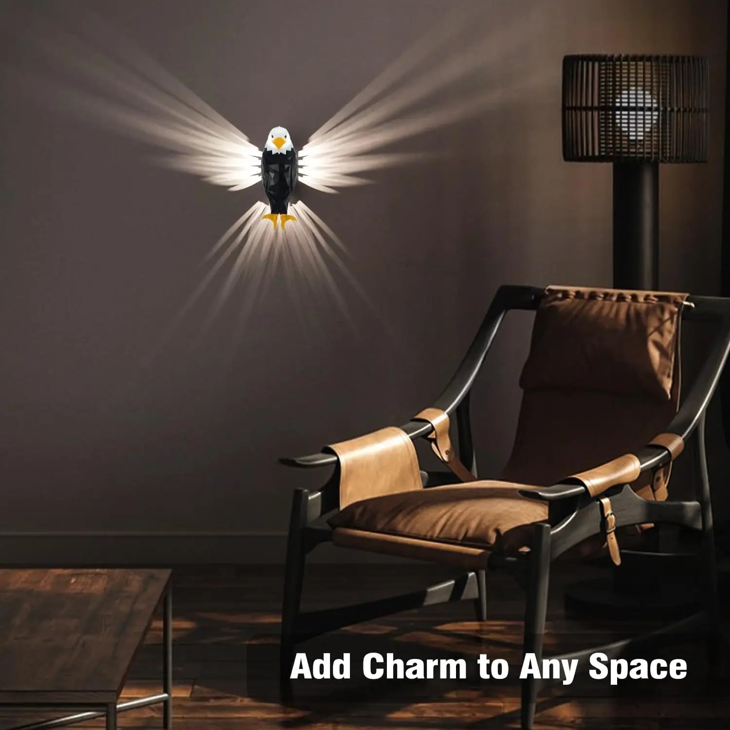Illuminate Your Space with the Bald Eagle Wall Light - Stylish, Battery Operated Wall Mounted Eagle Lamp for Bedroom, Living Room, and Hallway