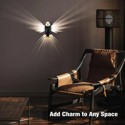 Illuminate Your Space with the Bald Eagle Wall Light - Stylish, Battery Operated Wall Mounted Eagle Lamp for Bedroom, Living Room, and Hallway