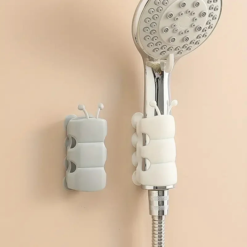 Elevate Your Shower Experience with 2Pcs Removable Silicone Suction Cup Shower Head Holders - Stylish Wall Mount Storage Solution!