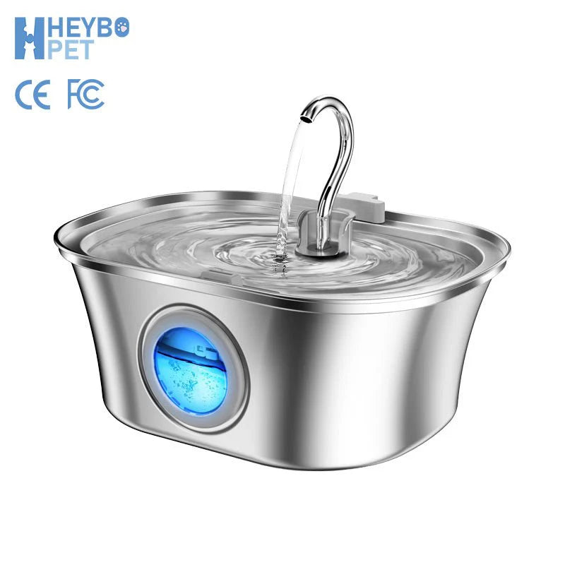 Elevate Your Pet's Hydration with the HEYBO 3.2L Automatic Stainless Steel Cat Water Fountain - Perfect for Cats and Small Dogs!