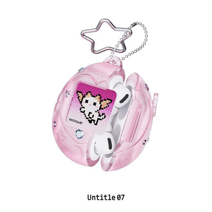 Charming Vintage Tamagotchi AirPods Case in Pink, Purple, and Silver with Star Keychain - A Fun and Durable Gift for Any Occasion!