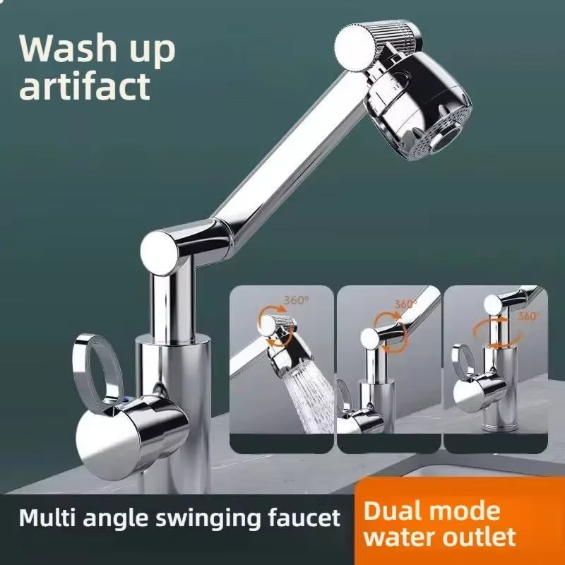 Revolutionary 1080° Swivel Kitchen and Bathroom Faucet - Multifunctional Cold and Hot Water Tap for Effortless Cleaning and Stylish Design