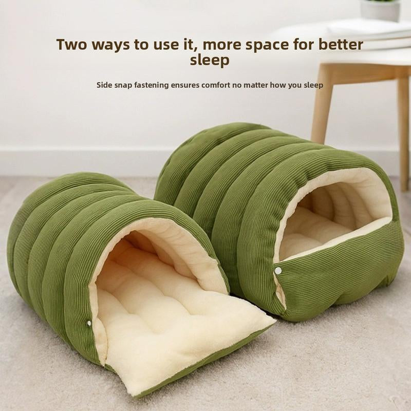 Cozy Cat House for Winter - Removable & Washable Fleece-Lined Nest for Ultimate Warmth