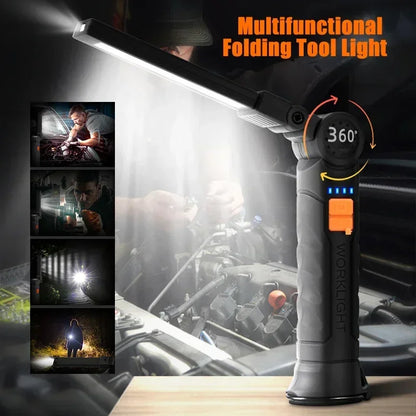 Illuminate Your Adventures with the 1-3PCS Rechargeable COB Work Light - Magnetic Base & 360° Rotation for Ultimate Convenience!