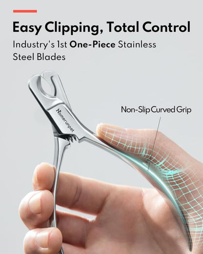 Homerunpet Stainless Steel Nail Clippers - Effortless Nail Trimming for Small Dogs & Cats with Safe, User-Friendly Design