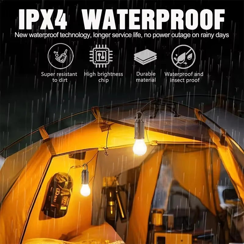 Illuminate Your Adventures: LED Solar Camping Lights - USB Rechargeable Vintage Lantern with Hooks for Outdoor Fun