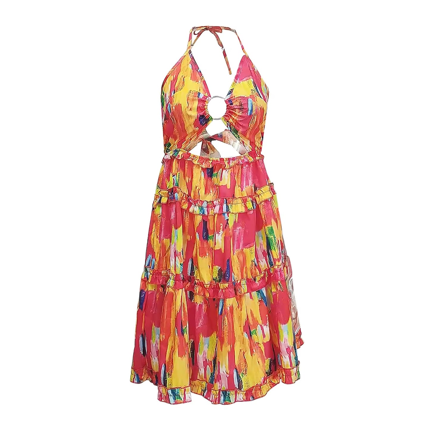 Chic and Comfortable Women's Summer Dress - Elegant Sleeveless A-Line Knee-Length Mini Dress for Effortless Style