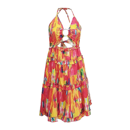 Chic and Comfortable Women's Summer Dress - Elegant Sleeveless A-Line Knee-Length Mini Dress for Effortless Style