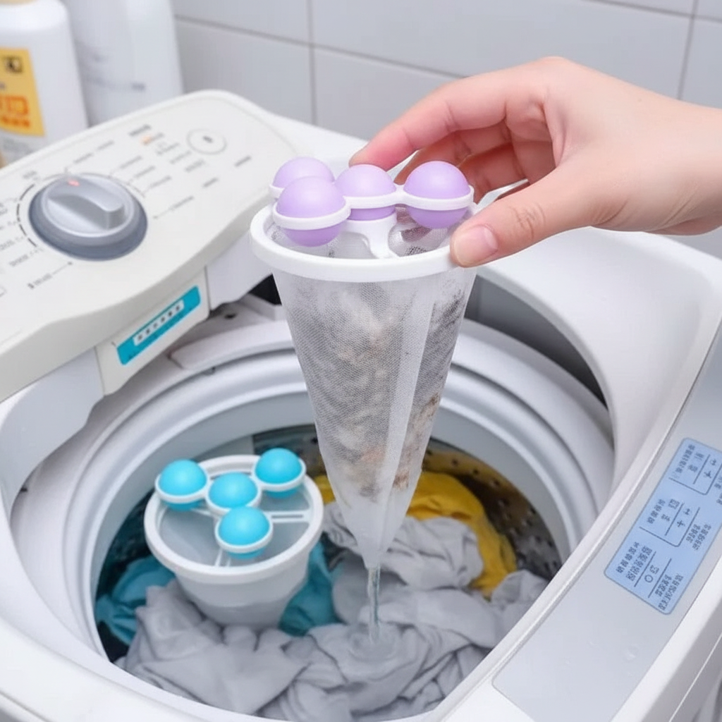 Say Goodbye to Pet Fur - Reusable Washing Machine Hair Filter for Effortless Lint Removal! 🐾✨