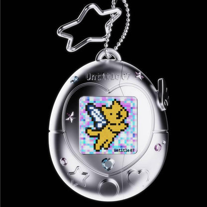 Charming Vintage Tamagotchi AirPods Case in Pink, Purple, and Silver with Star Keychain - A Fun and Durable Gift for Any Occasion!