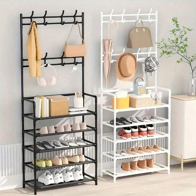 Stylish Multi-Functional Coat, Shoe, and Hat Rack - 60cm with Detachable Hooks for Effortless Home Organization