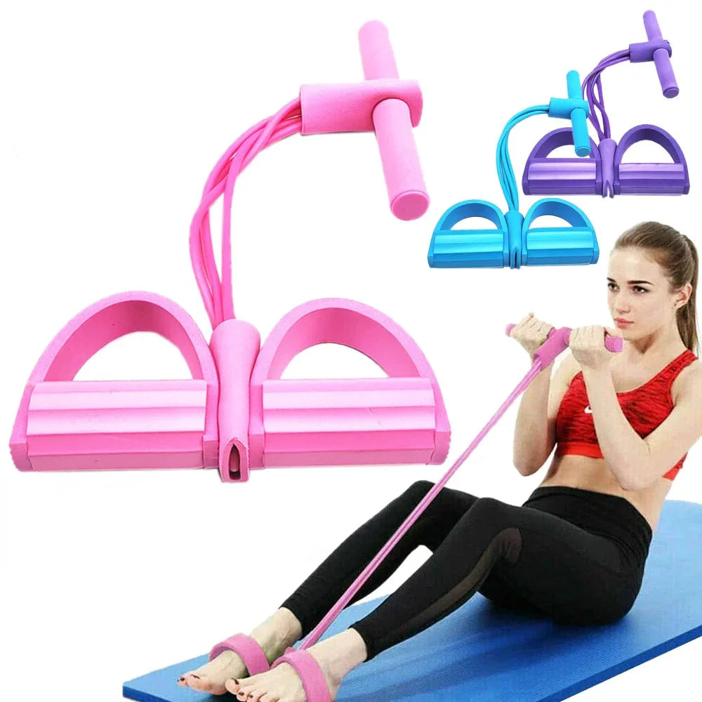 Elevate Your Fitness Routine with the Multifunctional 4-Tube Elastic Resistance Band for Total Body Strength and Flexibility