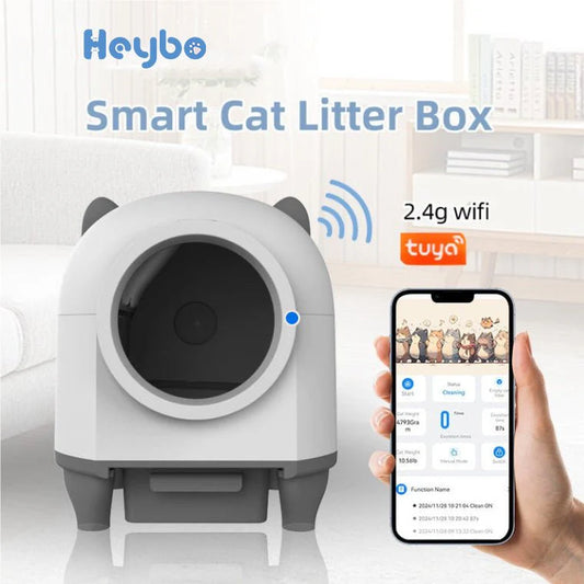 Revolutionize Your Cat's Litter Experience with the HEYBO Self-Cleaning 80L Automatic Litter Box