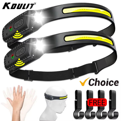 Powerful USB Rechargeable LED Sensor Headlamp - Perfect for Camping, Fishing, and Outdoor Adventures
