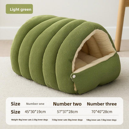Cozy Cat House for Winter - Removable & Washable Fleece-Lined Nest for Ultimate Warmth