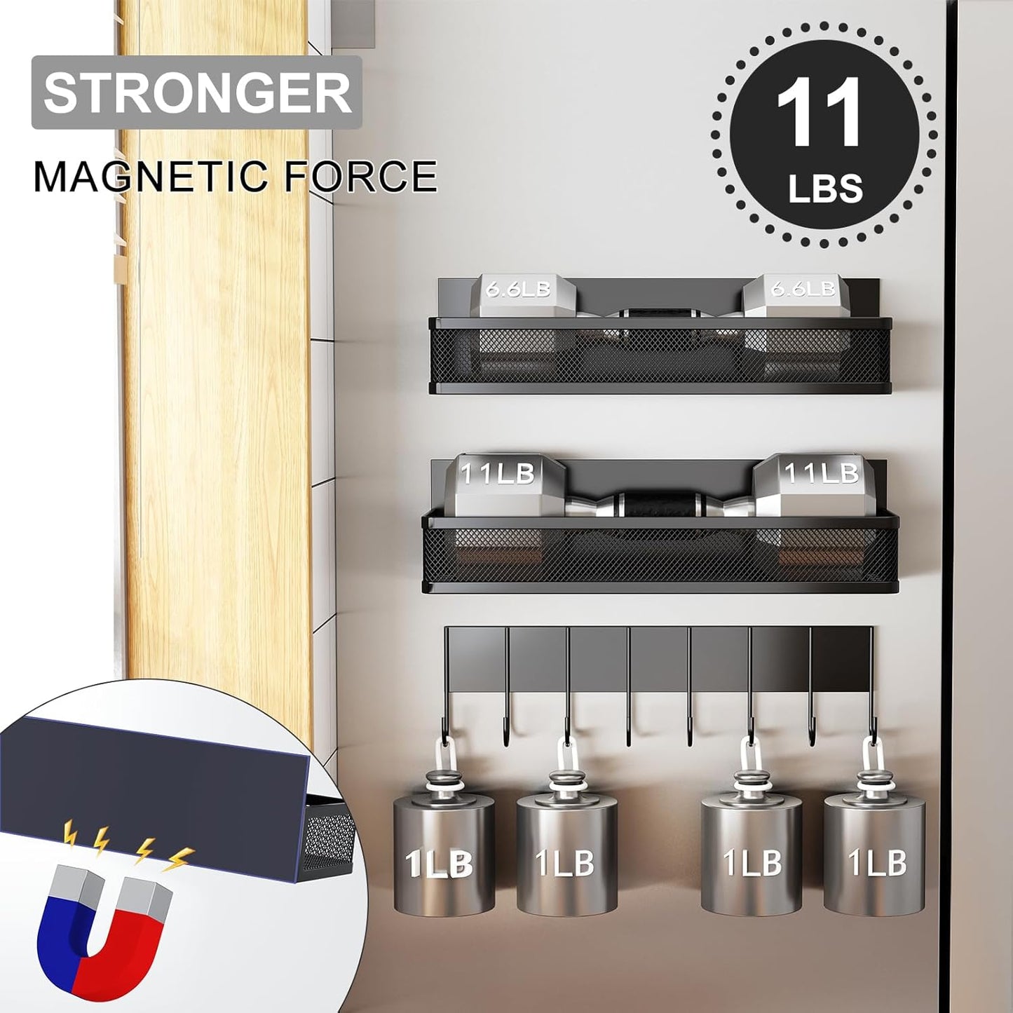 Transform Your Kitchen with Our Versatile Magnetic Spice Rack - 3 Pack Organizer with Hooks for Ultimate Convenience