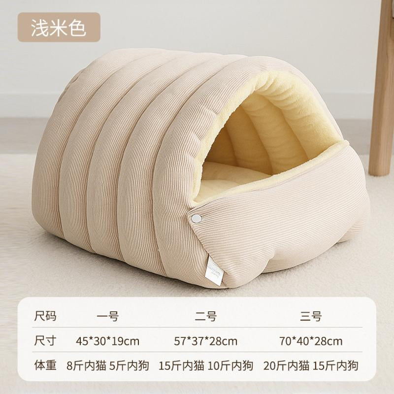 Cozy Cat House for Winter - Removable & Washable Fleece-Lined Nest for Ultimate Warmth
