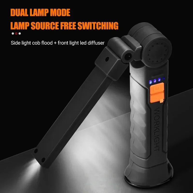 Illuminate Your Adventures with the 1-3PCS Rechargeable COB Work Light - Magnetic Base & 360° Rotation for Ultimate Convenience!