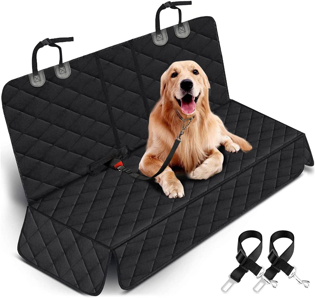 Ultimate Dog Car Seat Cover - Waterproof, Non-Slip Back Seat Protector for Dogs & Kids - Universal Fit for Cars, Trucks, SUVs - Black
