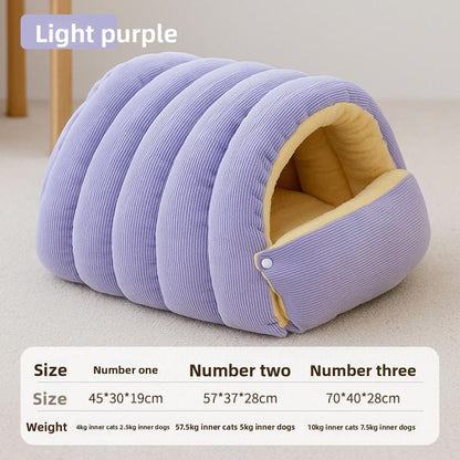 Cozy Cat House for Winter - Removable & Washable Fleece-Lined Nest for Ultimate Warmth