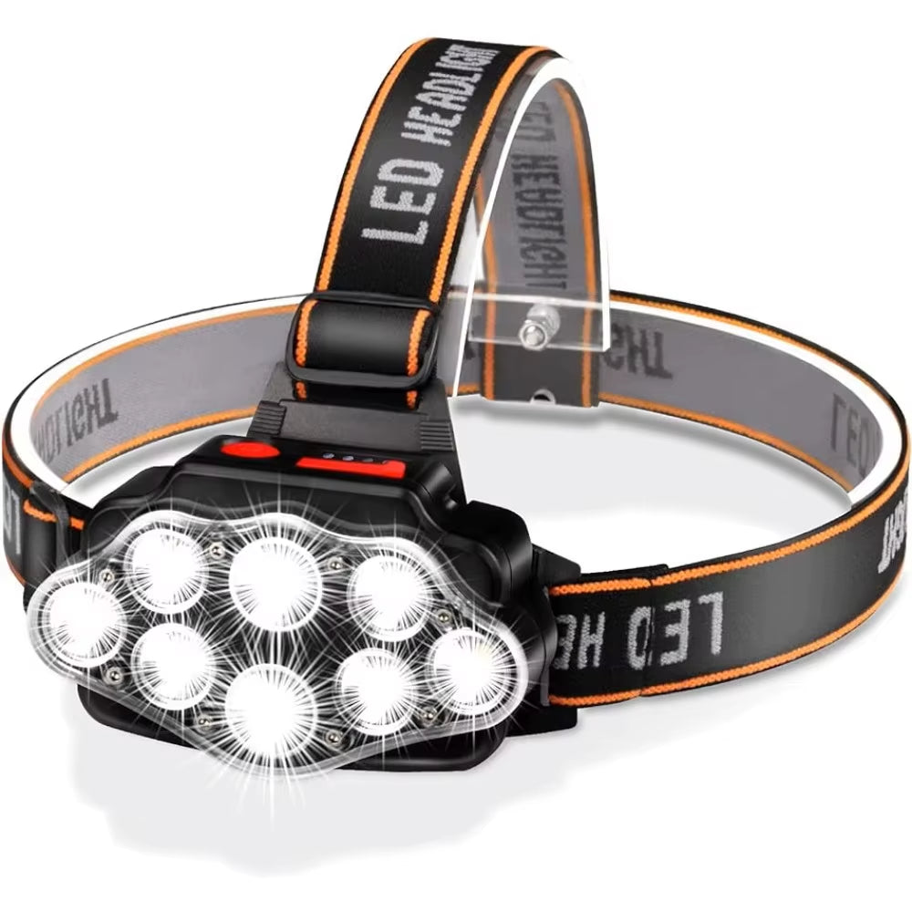 Illuminate Your Adventures with the High Lumen LED USB Rechargeable Headlamp - Waterproof, Adjustable, and Versatile for All Your Outdoor Needs!