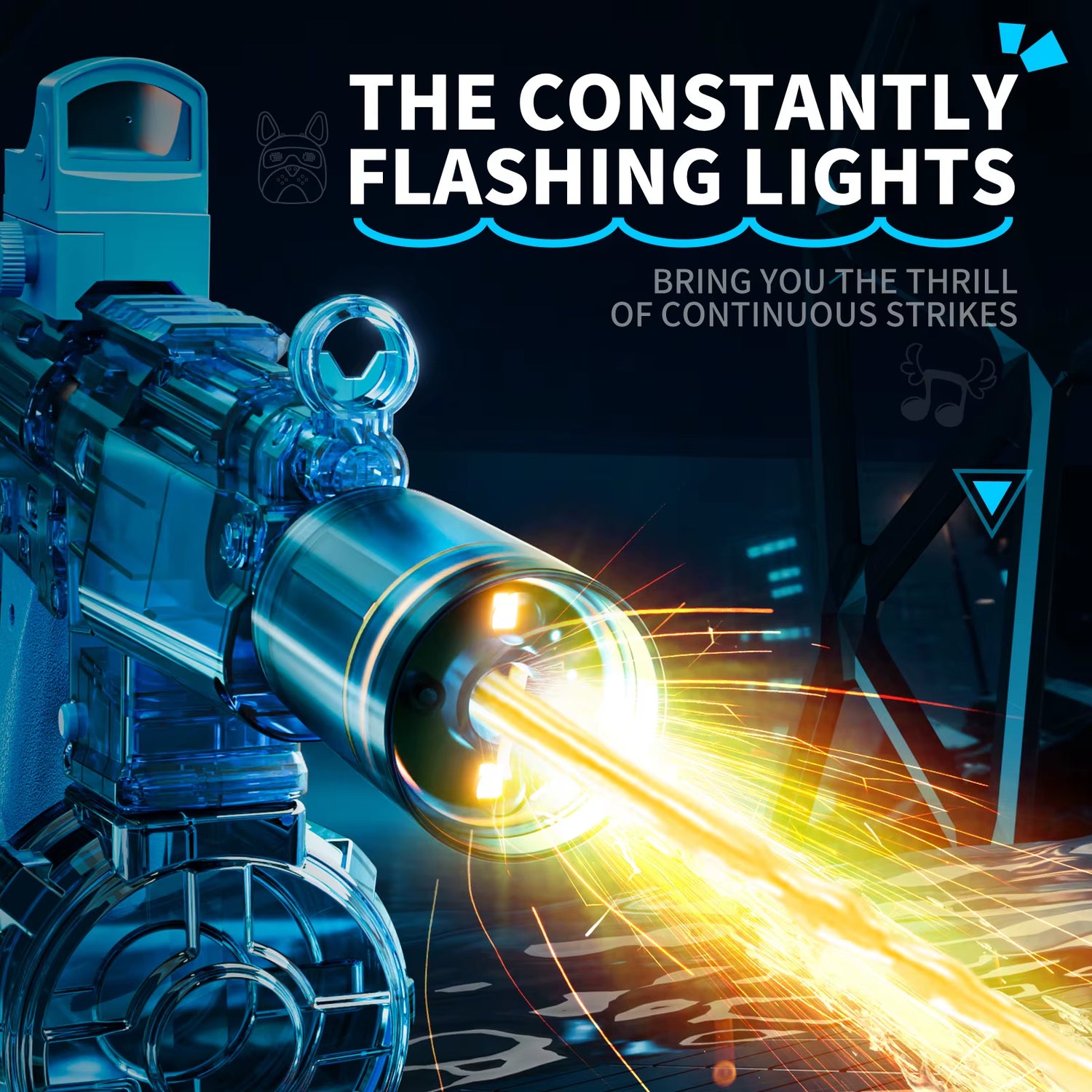 Exciting Automatic Electric Water Gun with Realistic Firing Sounds and Light Effects - Perfect for Summer Fun!