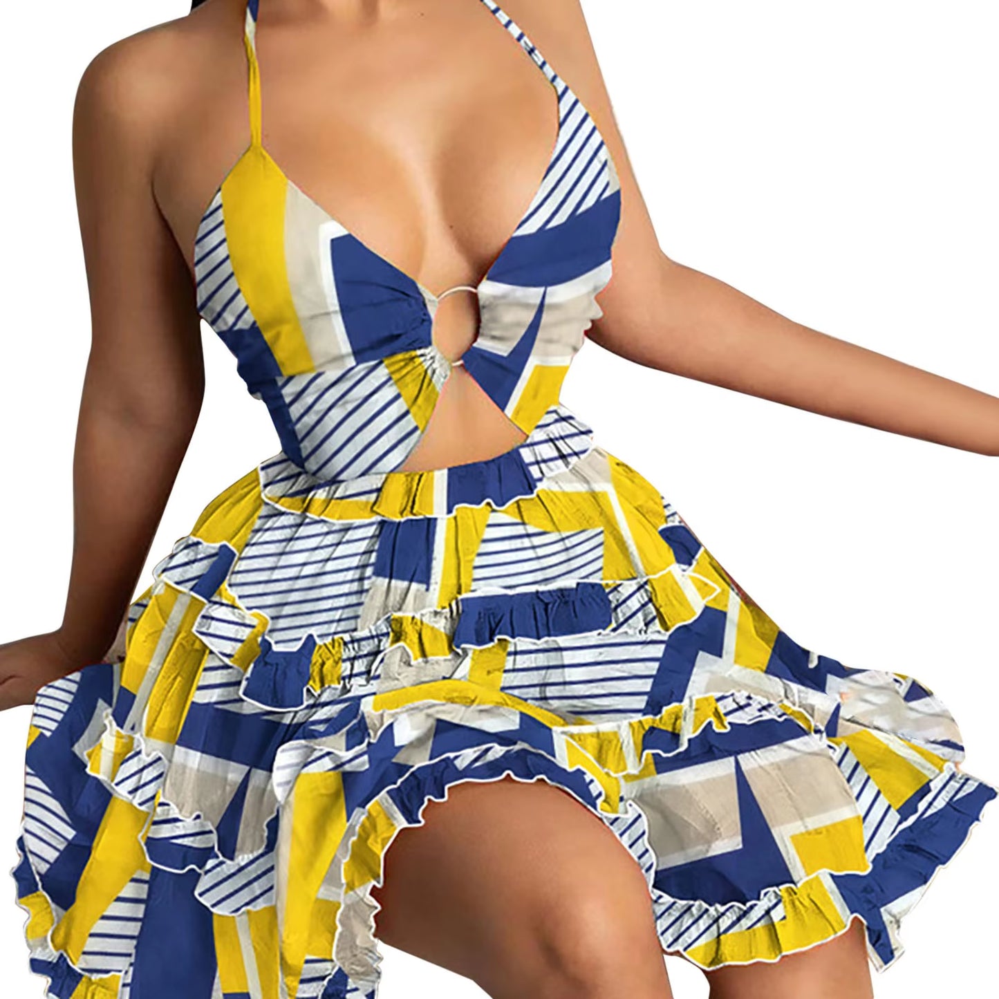 Chic and Comfortable Women's Summer Dress - Elegant Sleeveless A-Line Knee-Length Mini Dress for Effortless Style