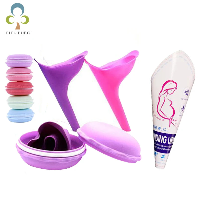 Experience Freedom with the Women Urinal - Portable Silicone & Disposable Paper Urination Device for Outdoor Adventures