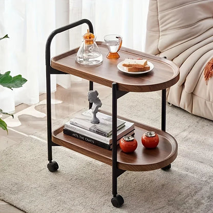Stylish Nordic Rolling Side Table with Wheels - Perfect for Modern Living Spaces and Versatile Storage Solutions