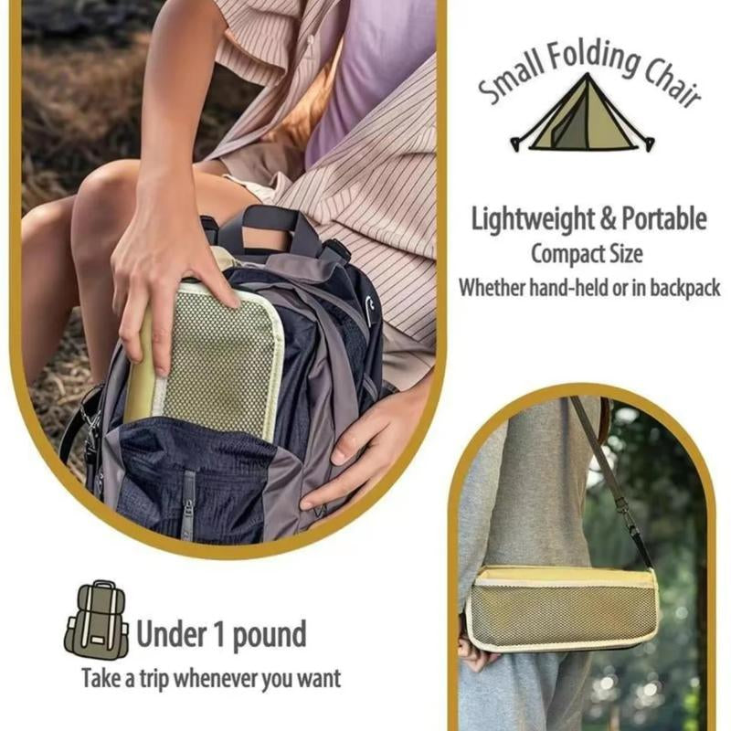 Portable Folding Stool with Carry Bag Lightweight Foldable Stool Outdoor Chair with Pocket Travel BBQ Fishing Beach Picnic Camping Furniture Aluminum Alloy Frame High Weight Capacity