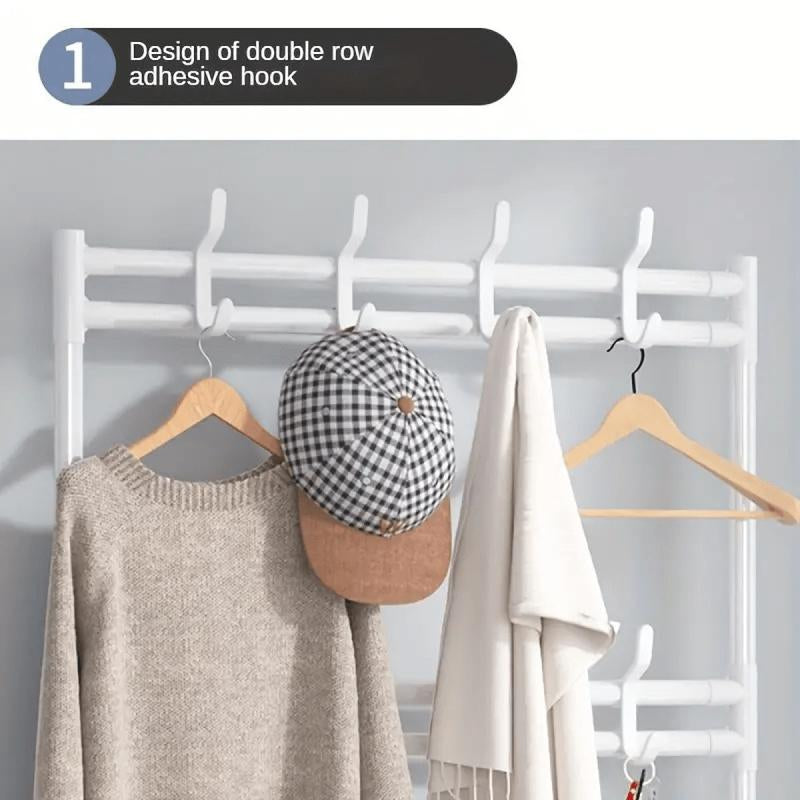 Stylish Multi-Functional Coat, Shoe, and Hat Rack - 60cm with Detachable Hooks for Effortless Home Organization