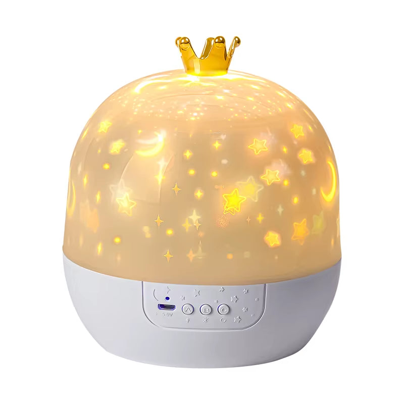 Enchanting Crown Star Light Projector - Magical Rotating Ceiling Night Lamp for Kids' Bedrooms - Perfect Birthday Gift with Themed Film Sheets
