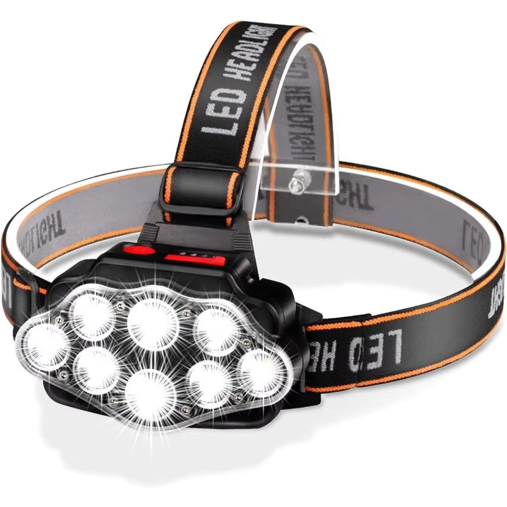 Illuminate Your Adventures with the High Lumen LED USB Rechargeable Headlamp - Waterproof, Adjustable, and Versatile for All Your Outdoor Needs!