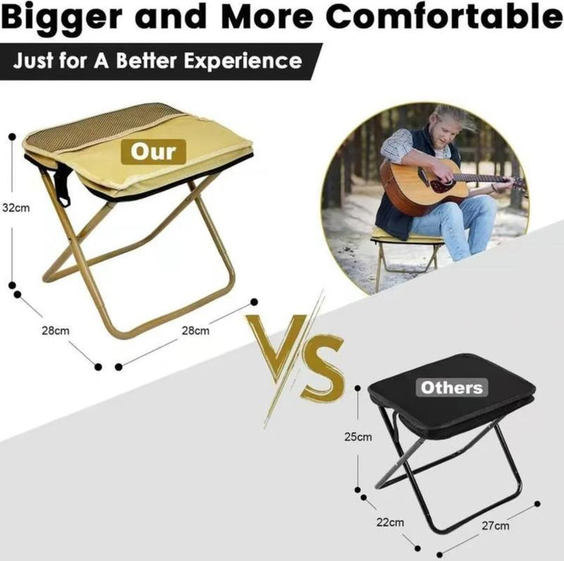 Portable Folding Stool with Carry Bag Lightweight Foldable Stool Outdoor Chair with Pocket Travel BBQ Fishing Beach Picnic Camping Furniture Aluminum Alloy Frame High Weight Capacity
