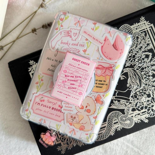 Elevate Your Style with the Romance Kindle Grip - Pink Heart Design for MagSafe & More!