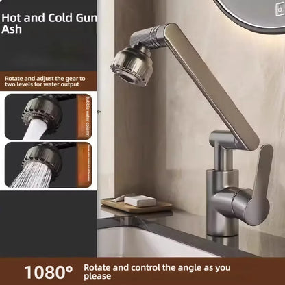 Revolutionary 1080° Swivel Kitchen and Bathroom Faucet - Multifunctional Cold and Hot Water Tap for Effortless Cleaning and Stylish Design
