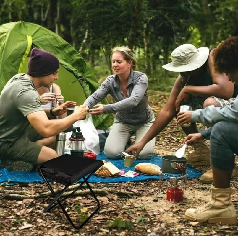Portable Folding Stool with Carry Bag Lightweight Foldable Stool Outdoor Chair with Pocket Travel BBQ Fishing Beach Picnic Camping Furniture Aluminum Alloy Frame High Weight Capacity