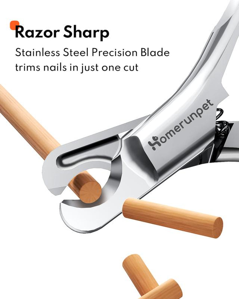 Homerunpet Stainless Steel Nail Clippers - Effortless Nail Trimming for Small Dogs & Cats with Safe, User-Friendly Design