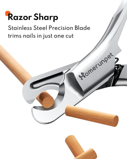Homerunpet Stainless Steel Nail Clippers - Effortless Nail Trimming for Small Dogs & Cats with Safe, User-Friendly Design