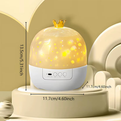 Enchanting Crown Star Light Projector - Magical Rotating Ceiling Night Lamp for Kids' Bedrooms - Perfect Birthday Gift with Themed Film Sheets