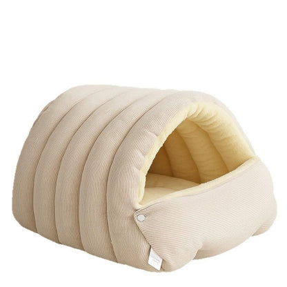 Cozy Cat House for Winter - Removable & Washable Fleece-Lined Nest for Ultimate Warmth